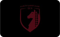 Qatar Chess Association logo in maroon and black