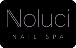 Noluci Nail Spa logo on a black background