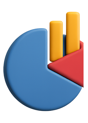 3D pie chart showing digital ad performance
