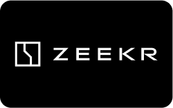 Zeekr logo with white text and symbol on black.