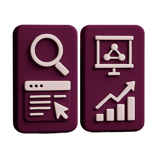 Paid Search Programmatic Advertising 3d image png without text but read color